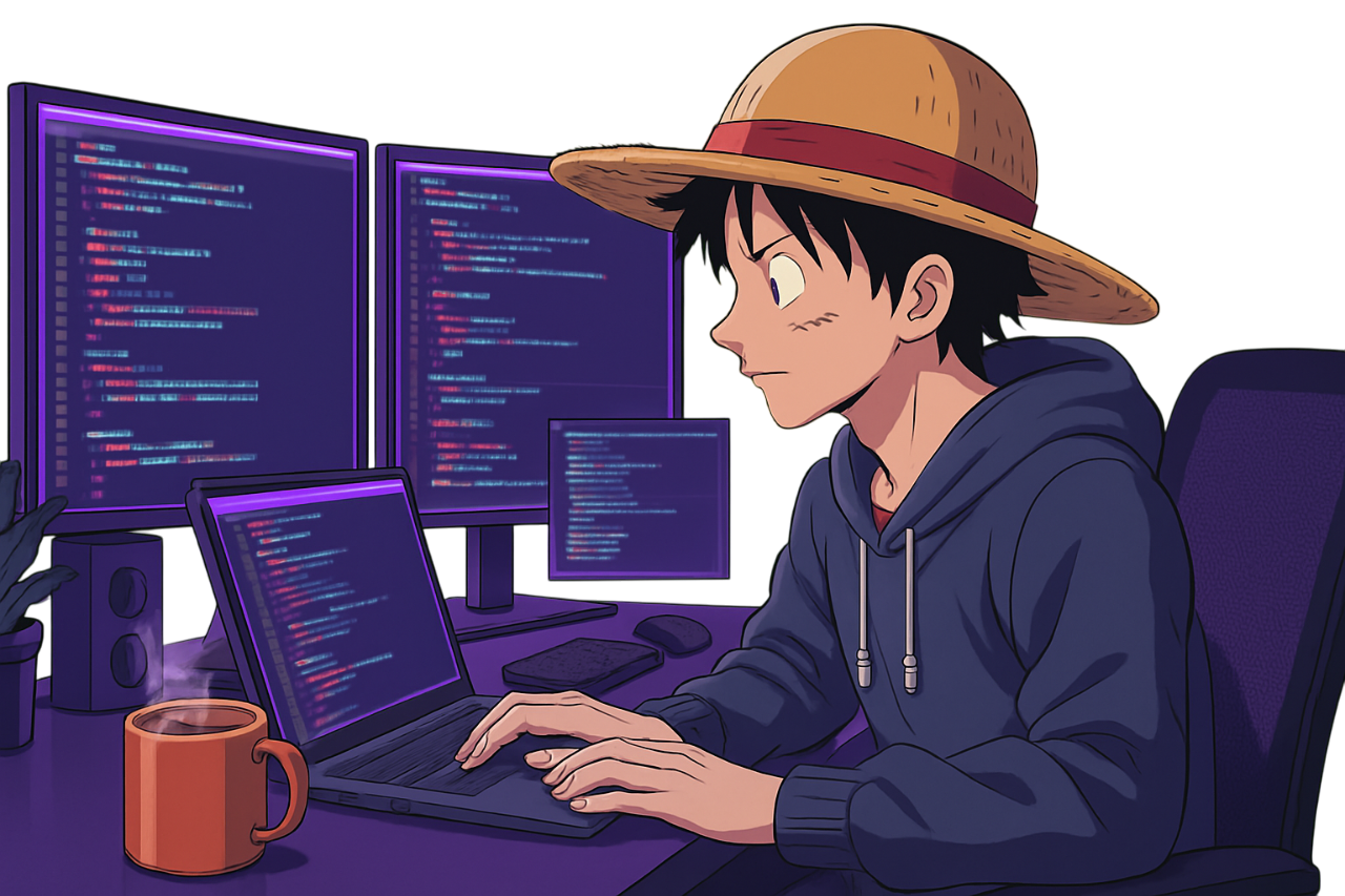 Cat programmer working at desk